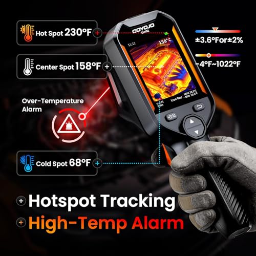 Image of GH192 Thermal Imaging Camera, 240x240 Super IR Resolution, Dual-Sensor with 2MP Visual Camera, 25Hz Handheld Thermal Imager with Alarm for Mechanical Maintenance Home HVAC Electrical Inspection