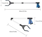 Reacher Grabber Tool Pickup Tool Reaching Assist Tool for Trash Pick Up,Nabber,Litter Picker,82cm Foldable Grabber Reacher for Elderly,Lightweight Extra Long Handy Trash Claw Grabber,Arm Extension