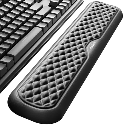 Image of Vaydeer Keyboard Wrist Rest, Large Wrist Support Pad, Memory Foam Hand Rest for Desk, Ergonomic Computer Cushion Soft Laptop Typing, Office Gaming Palm Arm Carpal Tunnel Pain Relief(17.32inch, Black)