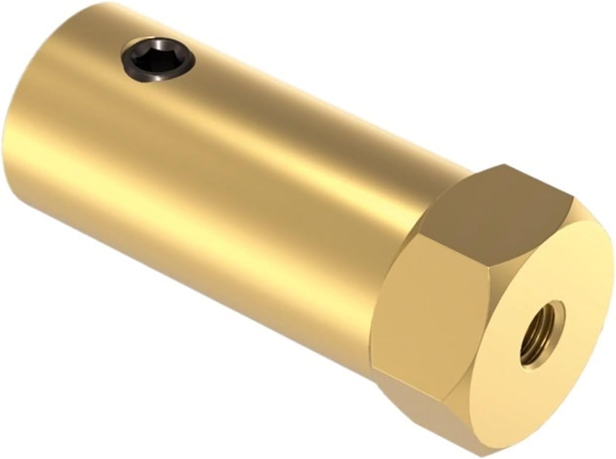 D12L30 Hex Coupler Brass Tire Connector 3/4/5/6/7/8mm Coupling for Decelerate Motor Shaft Robot Car Wheel(6mm)