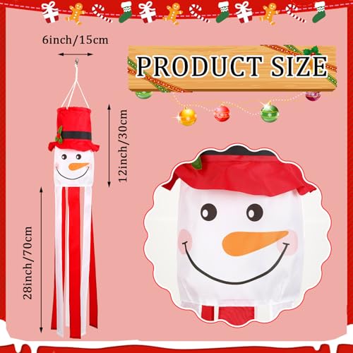 NOVWANG Snowman Windsock, 40 Inch 3D Winter Windsocks Outdoor Hanging Flag with Adjustable Hook Christmas Festival Party Decorations for Garden Porch Yard Patio Lawn