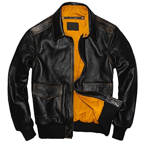Veste bomber cuir véritable keusyoi homme XXXL | Le blouson solide adapté aux grandes tailles