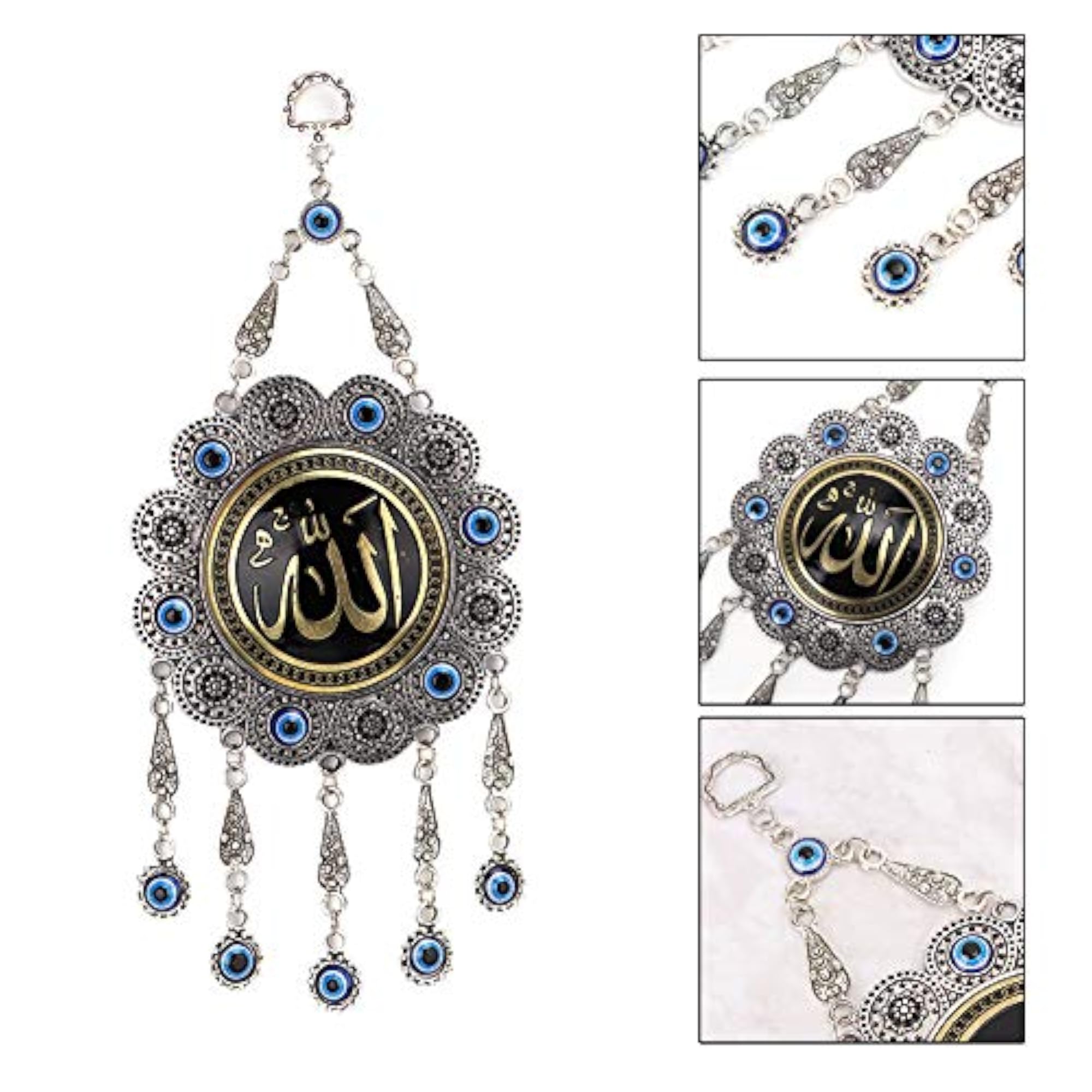 Islamic Blue Evil Eye Pendant, Decorative Blessing Amulet Gift