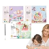 Aquarell Malbuch Für Kinder,3-teiliges Zeichenset,Tragbare Kritzelbücher - Für Kinder Jugendliche...