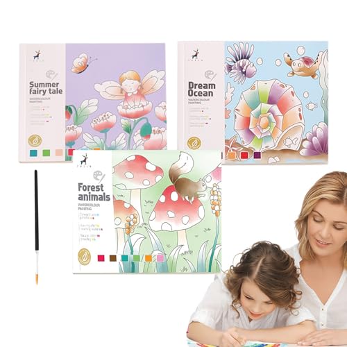 Livre de coloriage aquarelle pour s'occuper en voyage et à l'école