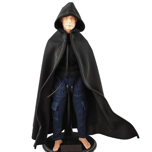 Meetoget 1/6 Scale Figure Doll Mantle Cape Clothes for 12 inch Action Figure PU103,Black
