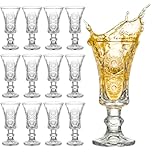 YOUEON 12 Pack 1.2 Oz/35ml Shot Glasses Set, Clear Cordial Glasses, Fancy Shot Glasses, Mini Wine Glass with Heavy Base, Sherry Glasses for Tequila, Liquor, Whiskey, Vodka