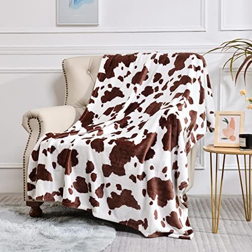 Yaning Cow Print Blanket, Soft Cozy Lightweight Blanket for