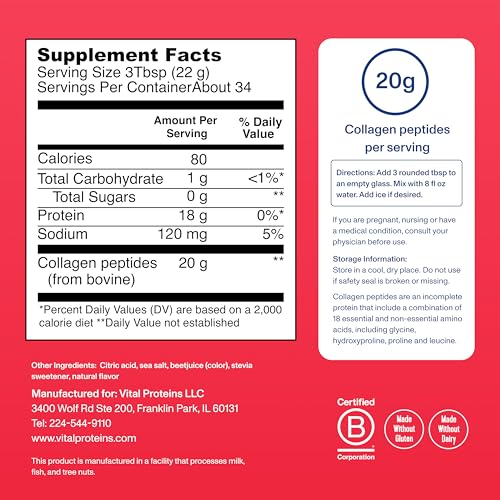 Vital Proteins Collagen Peptides Powder - Ice Pop Flavored Powder for Hair, Nail, Skin, Bone & Joint Health, 26.3oz - Image 3