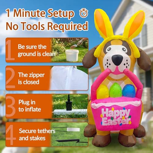 6ft LED Easter Dog Inflatable - 50% OFF - Image 5