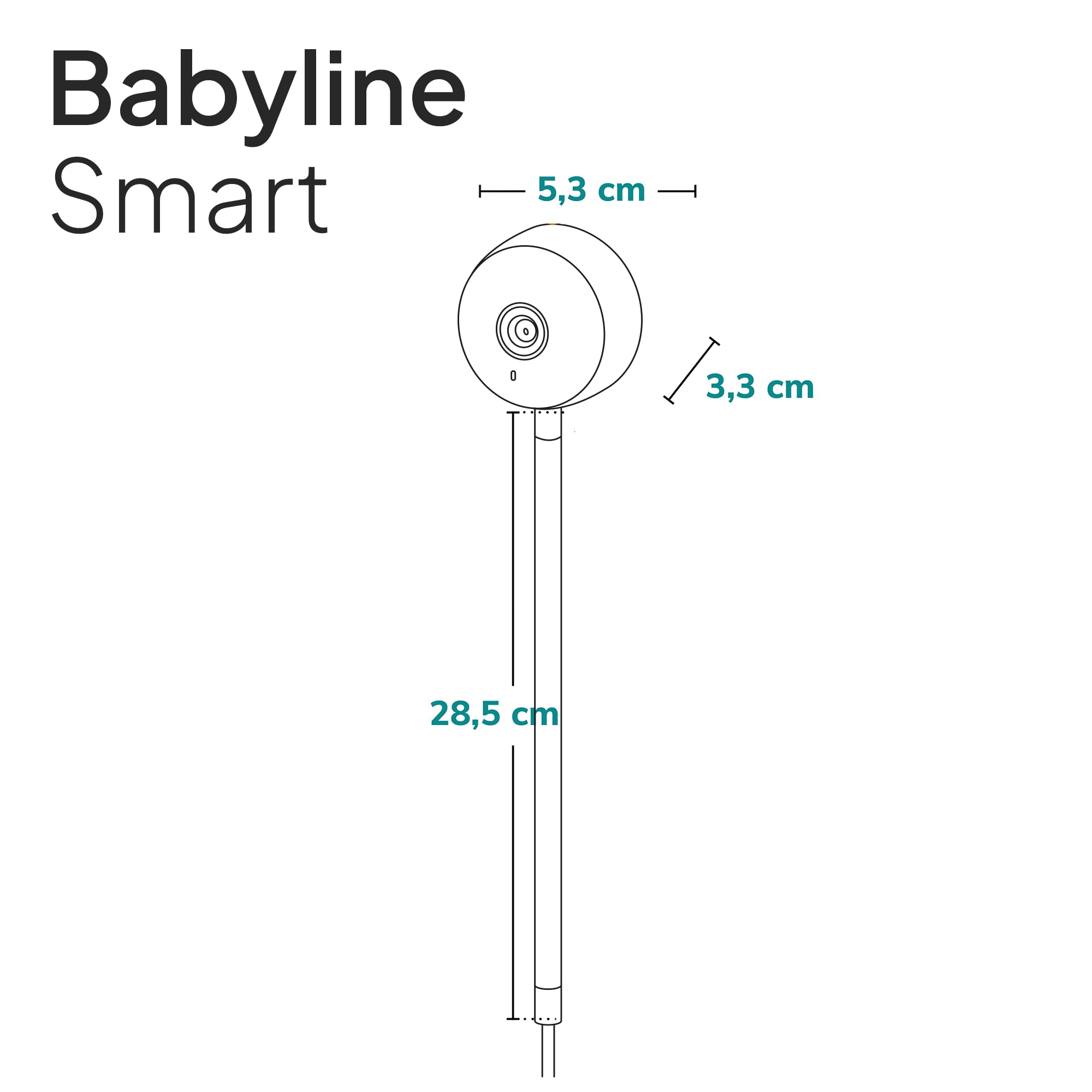 lionelo Care Babyline Smart vigilabebés Inteligente, Camara Bebe, para Bebes, cámara, camaras vigila Bebe, aplicación móvil, detección de Movimiento y Sonido, Visibilidad en la Oscuridad