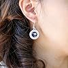 Inspired Silver - South Carolina Flag - Silver Dangle Earrings for Women - Circle Charm Earrings French Hook Drop with Cubic Zirconia - Women's Dangly Earrings Jewelry Gift #2