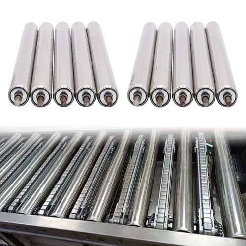 1.5in Conveyor Roller, Stainless Steel Replacement Industrial Rollers for Woodworking/Factory/Warehouse/Dock Moving Projects, Conveyor Gravity Roller Customizable(10pack,3.9in/100mm)