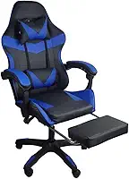 Cadeira Gamer Stillus Ergonômica Com Apoio Para Os Pés (Preto e azul)