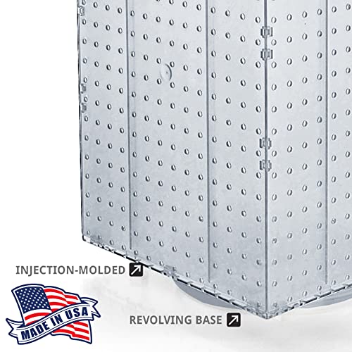 Azar Displays 701414-CLR Rotating Display Stand - 4-Sided Display Racks - Peg Display Carousel (14” W x 14” D x 20” H) - Easy Assemble Revolving Display for Retail - Pegboard Organizer, Clear by Azar Displays - Image 4