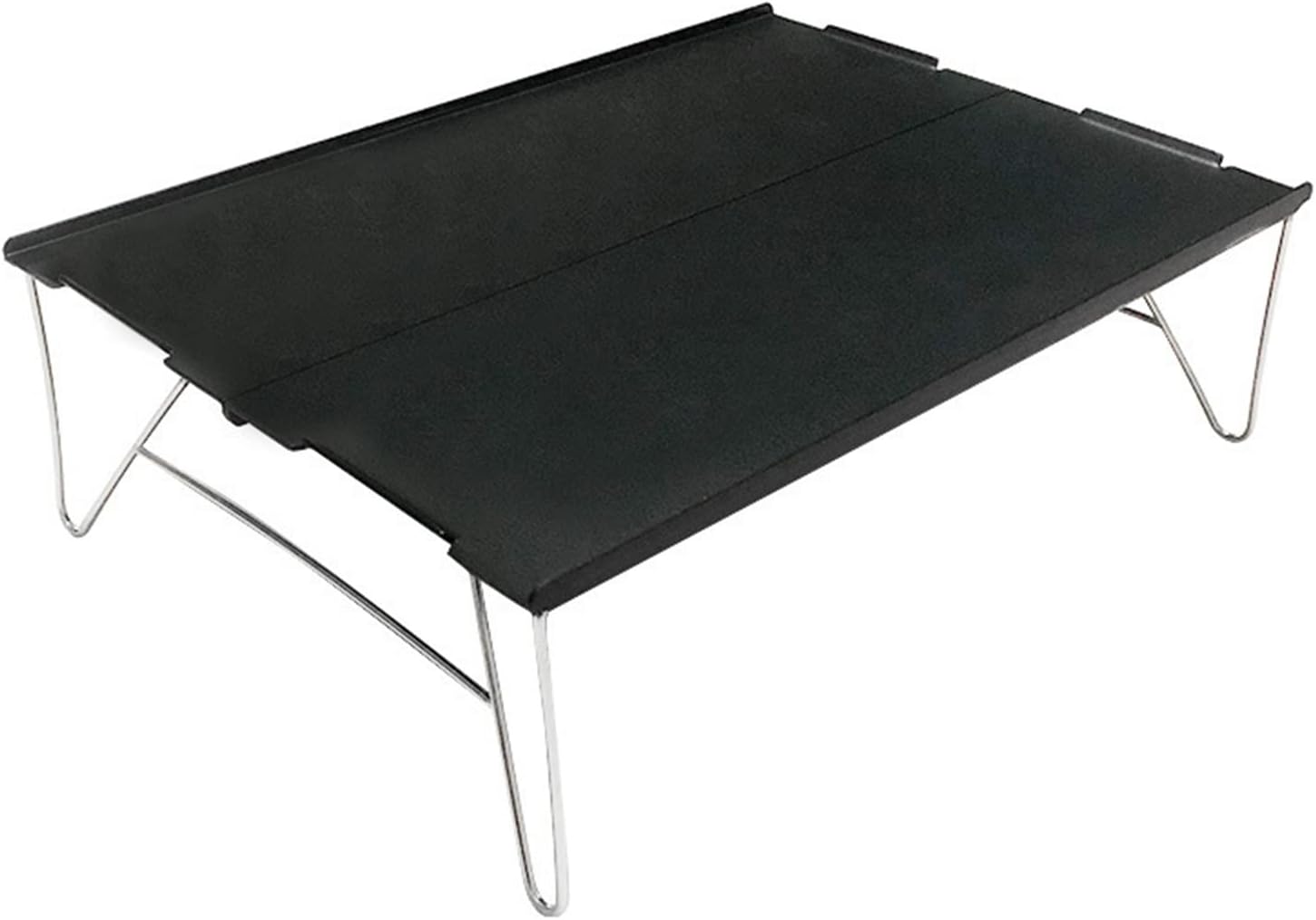 Portable Aluminum Alloy Camping Table Lightweight Foldable Outdoor Picnic Table with Aluminum Plate Top Silver Gray