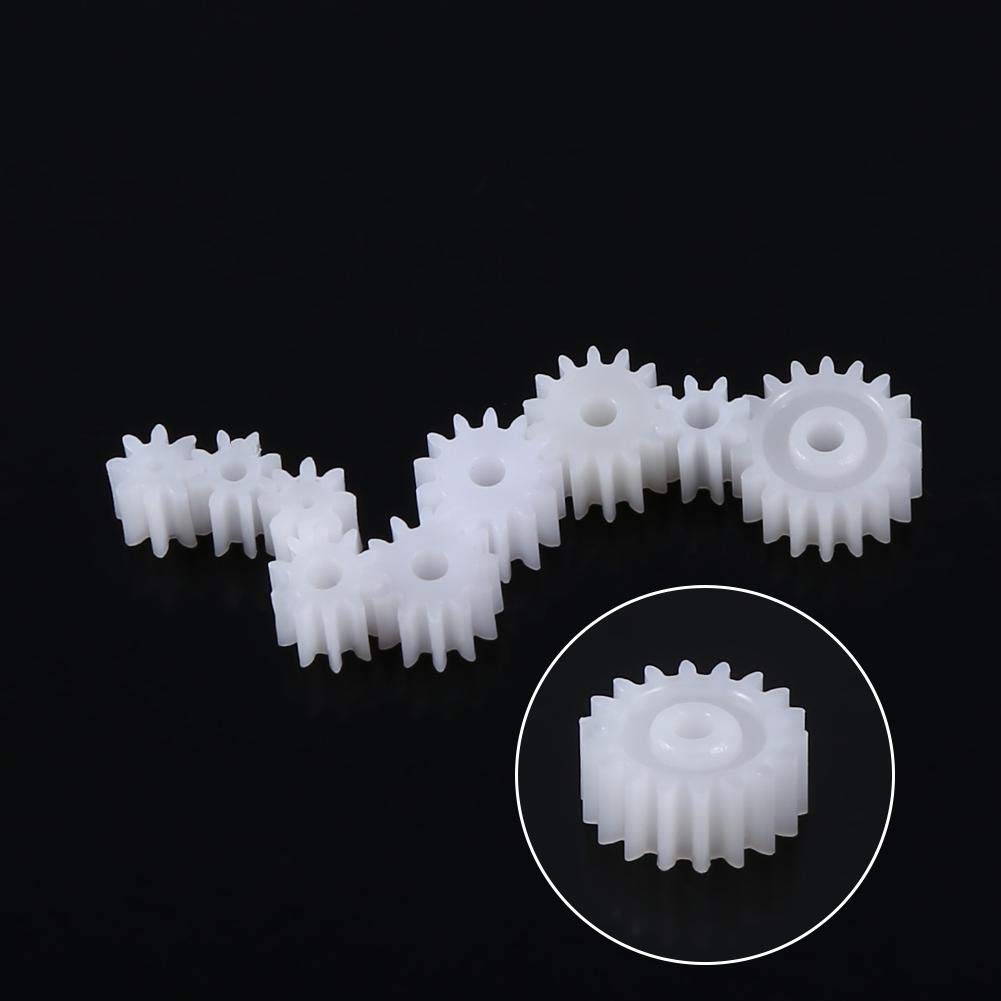 11Pcs Plastic Gears,Plastic Spindle Worm Gear, Plastic Gears Set Pulley Crown Gear Set, for Aircraft Car Model