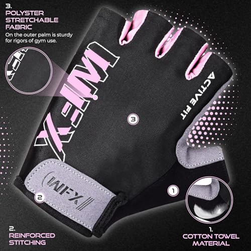 WFX Gym Gloves Fitness Workout Wrist Support, Breathable Non-Slip Silicone Padded Palm Extra Grip Protection Weight Lifting Gloves Men Women Strength Training, Exercise, Pull-Ups & Cycling - Image 4