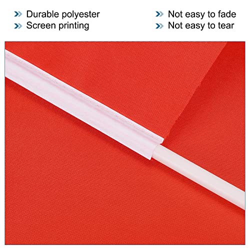Drapeau rouge bâton mini format triangle léger pour défilé et animation de groupe