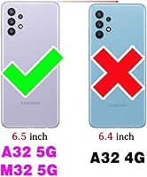 Vista 2 de Asuwish Funda de teléfono para Samsung Galaxy A32 5G 2021 de 6.5 pulgadas con protector de pantalla de vidrio templado, diseño de flores de mandala