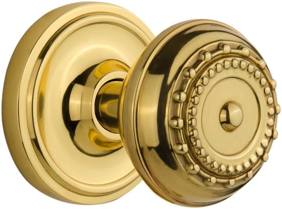 Nostalgic Warehouse Classic Rosette with Meadows Door Knob, Double Dummy, Unlacquered Brass