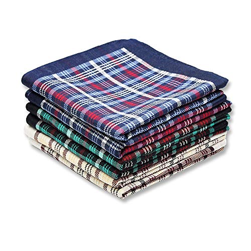 Pure Cotton Men's Soft Handkerchiefs Assorted Color Pack of 6 Gift Set by Zenssia - Thumbnail 2