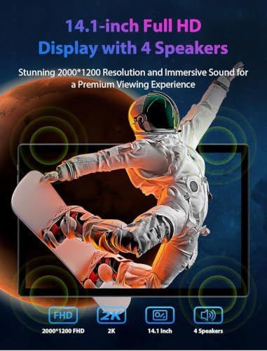 Image of 2026 New 14 inch FHD Android 14 Tablet | 36GB RAM + 256GB ROM (1TB Expand) | 8-Core 2.0GHz | 11580mAh Battery | 8+13MP Cam | 4 Speakers | Dual WiFi | Stylus & Gray Finish - All-in-One Power