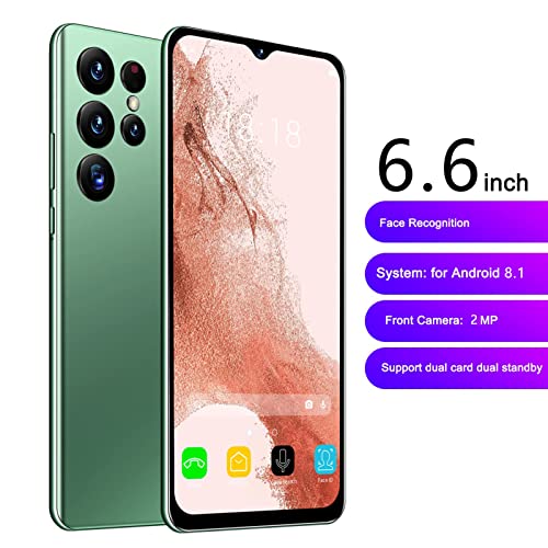 Ashata S22 Ultra Unlocked Smartphone, Unlocked Cell Phone, 6.6 Inch Hd Screen Dual Sim Smartphone, 2Gb 16Gb, Dura Hd Camera 48Mp 72Mp, Face Recognition(Green Us) #TOP1