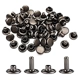 60 Sets Nieten aus Leder mit Doppelkapseln, Metall-Gunmetal, Pilzstuds aus Metall, Mode für Stoffgürtel, Tierhalsbänder, Stiefelreparaturen, Dekorationen