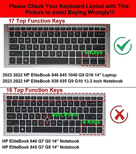 2PCS Keyboard Cover for HP EliteBook 830 835 840 845 1040 G9 G10 2024 2023 2022, 13.3 14 inch HP EliteBook Keyboard Protector Skin(Not fit 840 845 1040 G8 G7 G6 G5 G4 G3),Gradual Pink+Clear - Thumbnail 2