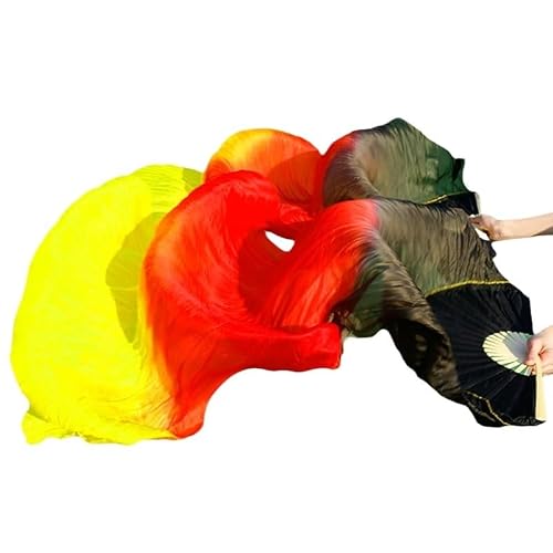 DMLAYHP Belly Dance Fan Silk Veils Dance Fans Pair Of Belly Dancing(1,180cm)