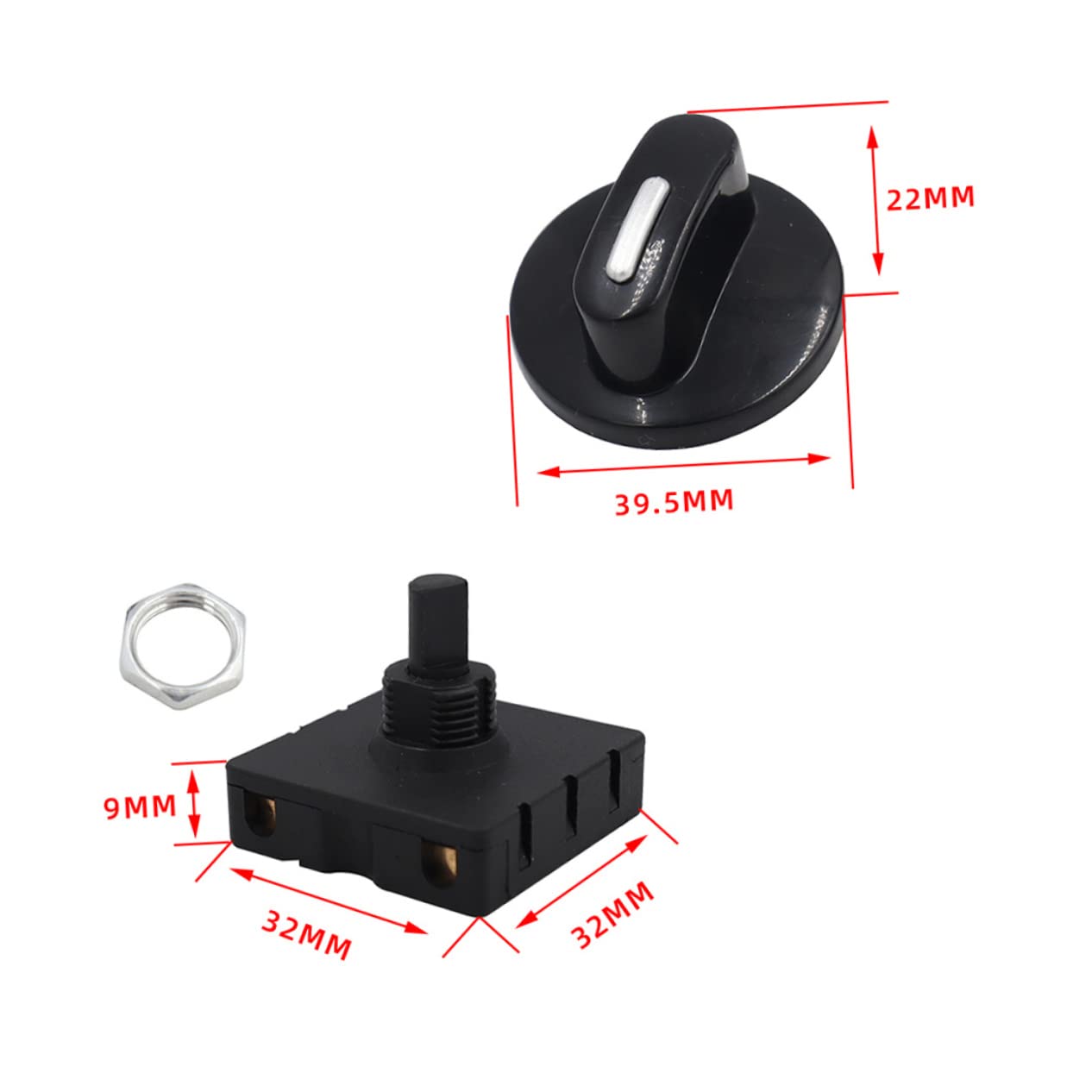 4sets Speed Rotary for Fan Speed Control Replacement for Electric Heaters Blowers Humidifiers Compact and Easy to Install