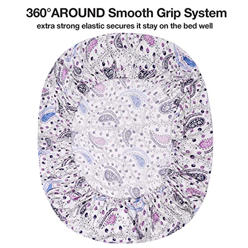 Jsd 6 Piece Purple Paisley Sheet Set King Size, Soft Printed Microfiber Sheets With 4 Pillowcases Deep Pocket #TOP4