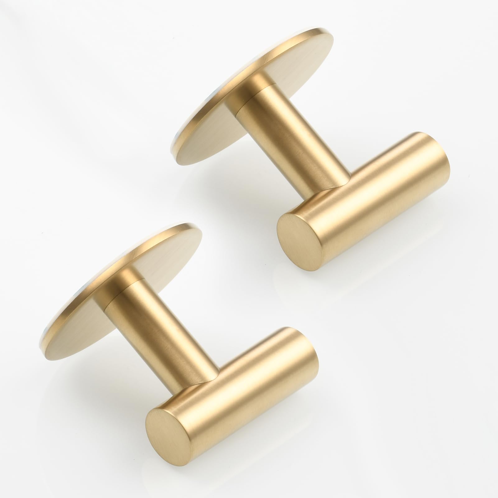 Tecmolog Appendi Accappatoio Bagno Acciaio Inossidabile Senza Foratura Porta Gancio Accappatoio Oro Spazzolato, 2 Pezzi, SBH235J-2