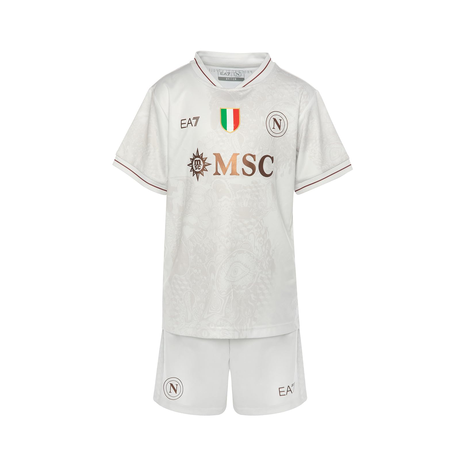 SSC NAPOLI Kit Junior Away Ea7 T-shirt Unisex - Bambini e ragazzi (Pacco da 1)