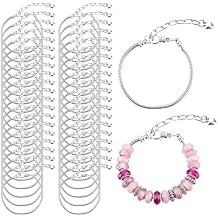 40pcs Snake Chain Charm Bracelet Chains Kit 2.6mm Adjustable Snake Charm Bracelet with Heart Lobster Clasp Extender Chain DIY Bracelets Chains for Christmas Women Gifts DIY Jewelry Making Supplies