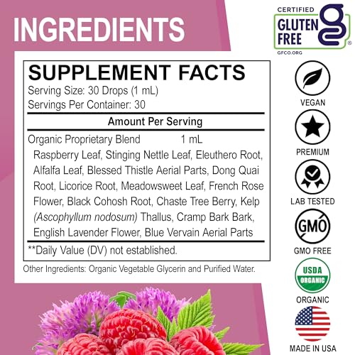 hormone balance for women amp pms relief - women39s wellness organic hormonal balance supplements liquid drops amp menstrual cramp period support - raspberry leaf chasteberry black cohosh supplement 1 oz