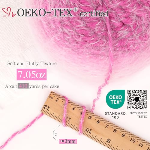 Image of Katech Ombre Yarn for Crocheting-Large Skein of Gradient Yarn Cake-2 Pack of 200g /7.05 oz-80% Acrylic,20% Nylon- #4 Medium-Perfect for Star Blankets, Scarves, Shawls and Garments (L)