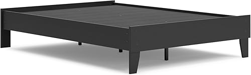 Signature Design by Ashley - Cama con plataforma moderna Flannia, tamaño matrimonial, color marrón grisáceo