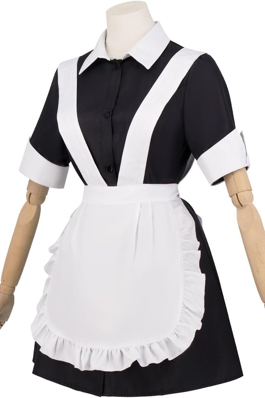 Womens Magenta Maid Suit Rocky Horror Halloween Cosplay Costume Cult Show Stage Outfit Dress Apron Full Set - Image 3