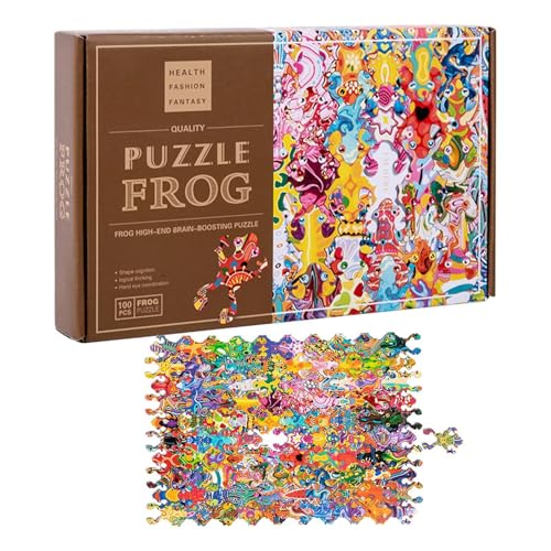 Wood Puzzles For Kids - Fun Frog Wooden Learning Activities, Animal Matching Puzzle | For Recognition Parent-Child Interaction P