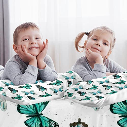 Parure de lit simple motif papillon rétro avec 2 taies d'oreiller - 3