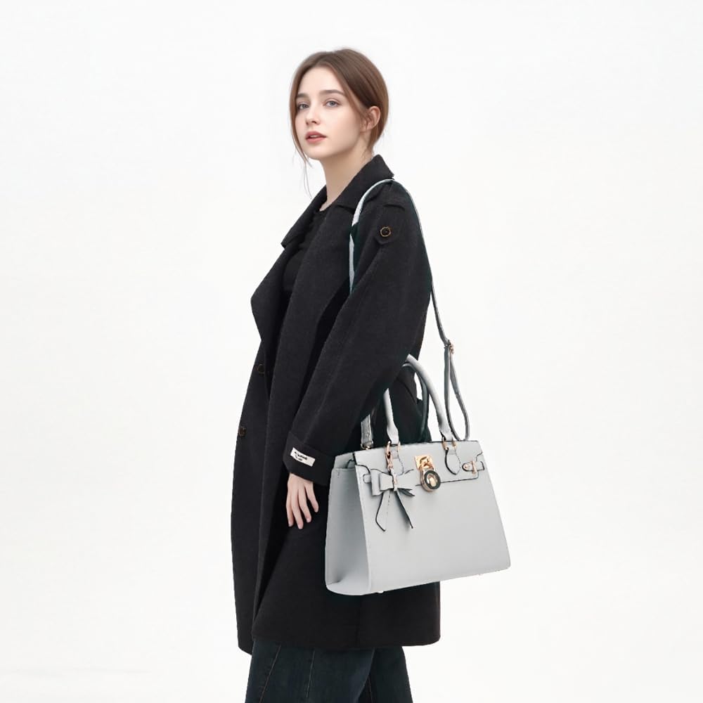 Qiyuer Women Handbags Set Top Handle Satchel Tote Shoulder Work Bag Ladies Purses With Matching Clutch Wallet 2PCS - Image 2