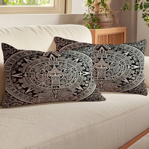 Funda de almohada rectangular maya en felpa de lujo con tejido premium resistente al desgaste 7