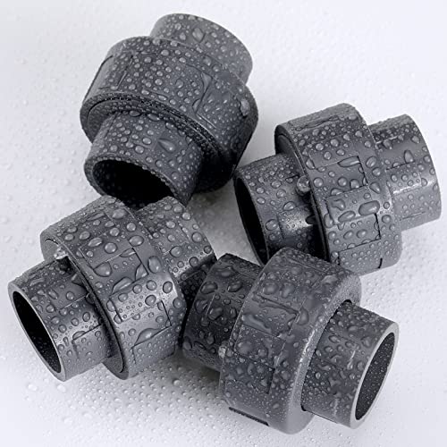 Xuhal Pvc Pipe Fittings Slip Union Heavy Duty Pvc Unions Sch 80 Pipe Quick Couplings Water Pipe Union Fittings For Schedule 80 Water Supply Pipe Connections (4 Pcs, 1 Inch) #TOP6