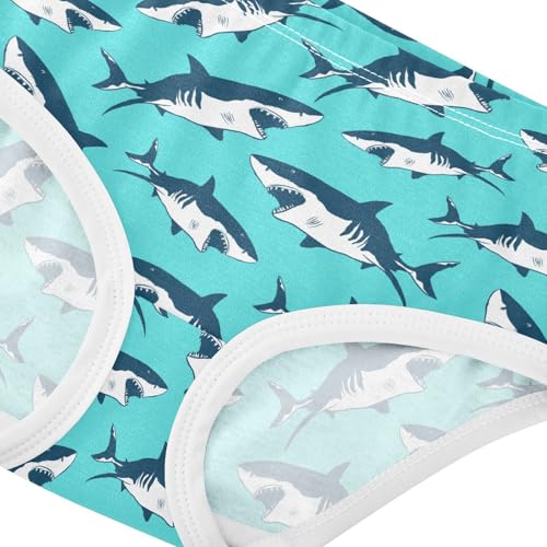 Little Girls Underwear Soft Cotton Shark Kids Panties in Sizes 2/3t, 4t, 5t, 6 and 84