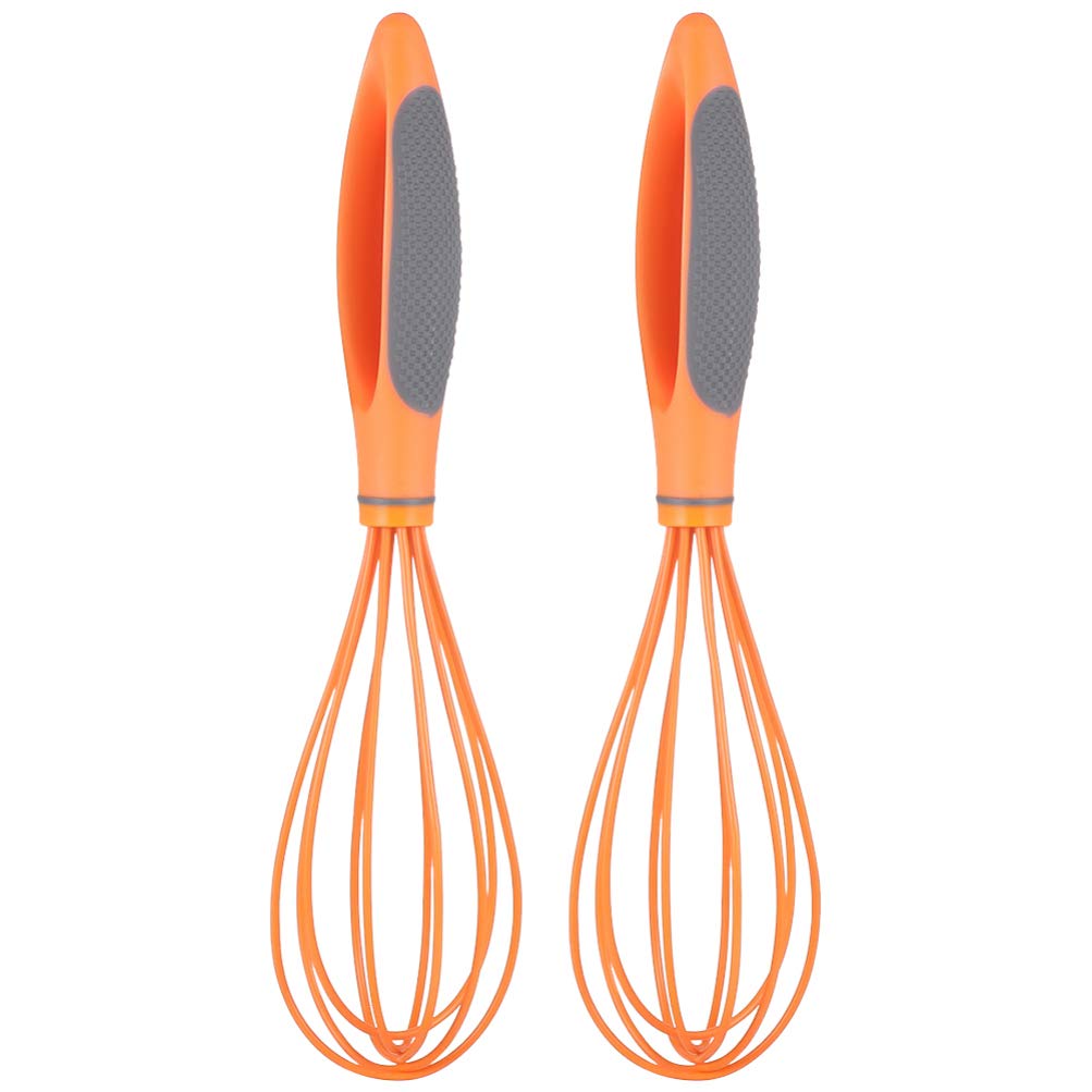 Hand Mixer 2pcs silicone whisk Silicone Egg Whisk Hand Egg Mixer Cream Frother Butter Home Kitchen Stirring Supplies egg whisk Orange manual egg Wisking Tool
