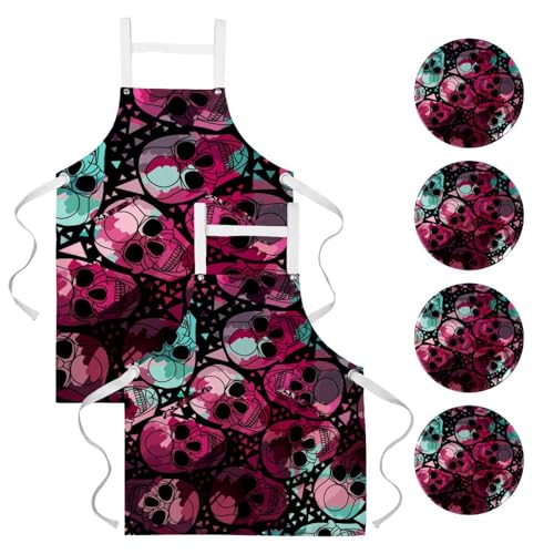 Tablier de cuisine anti-salissure lot de 2 pour nettoyage et travail