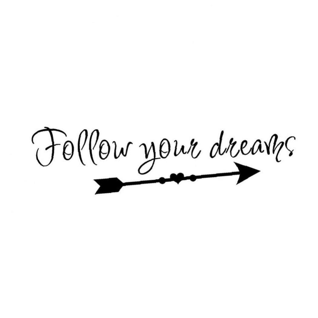 Lankater Follow Your Dream Quotes Wallpaper Decals Removable Art Vinyl Mural Wall Stickers