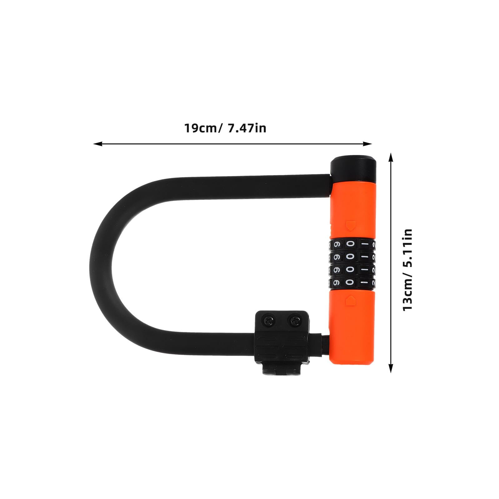 ifundom Lucchetto a Combinazione a U per Bici e Scooter Elettrico Codice di Sicurezza a 4 Cifre Antifurto Robusto in Metallo Arancione e Nero Portatile e Resistente per Mountain Bike e